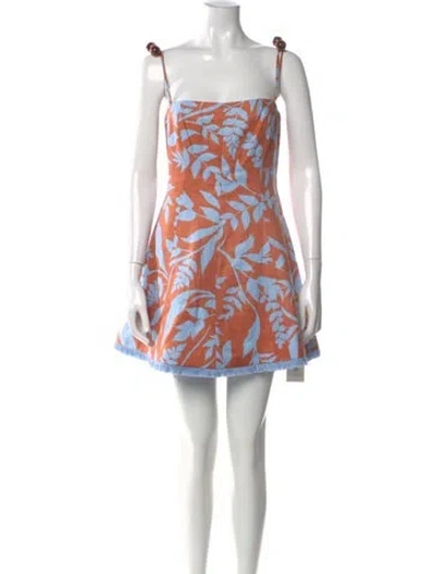 Pre-owned Alexis Linen Mini Dress In Orange