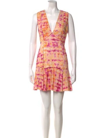 Pre-owned Alexis Linen Mini Dress In Pink