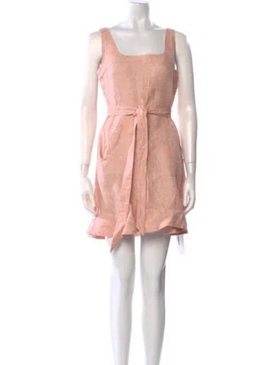 Pre-owned Alexis Linen Mini Dress In Pink