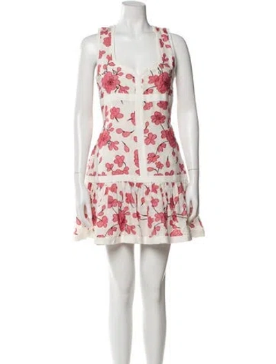 Pre-owned Alexis Linen Mini Dress In Pink