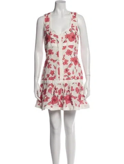 Pre-owned Alexis Linen Mini Dress In Pink