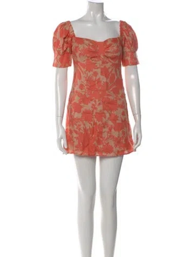 Pre-owned Alexis Linen Mini Dress In Pink