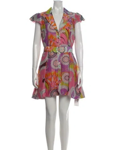 Pre-owned Alexis Linen Mini Dress In Pink