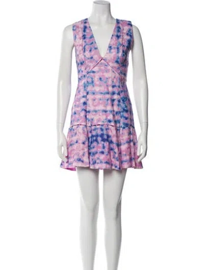 Pre-owned Alexis Linen Mini Dress In Purple