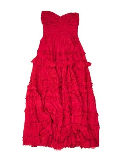 Pre-owned Alexis Linen Mini Dress In Red