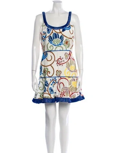 Pre-owned Alexis Linen Mini Dress W/ Tags In Blue