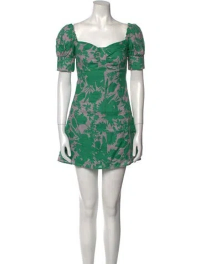 Pre-owned Alexis Linen Mini Dress W/ Tags In Green
