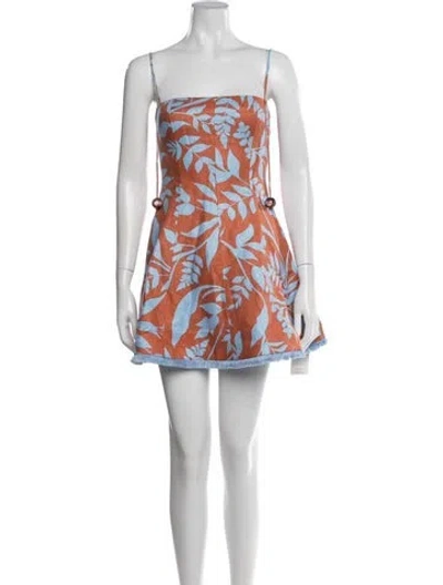 Pre-owned Alexis Linen Mini Dress W/ Tags In Orange