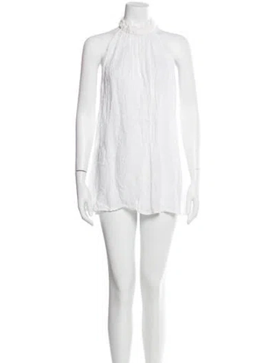 Pre-owned Alexis Linen Mini Dress In White