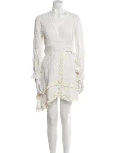 Pre-owned Alexis Linen Mini Dress In White