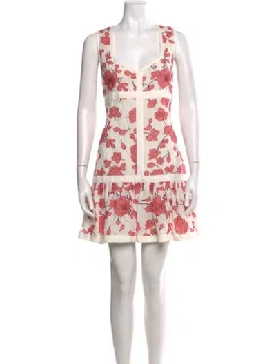 Pre-owned Alexis Linen Mini Dress In White