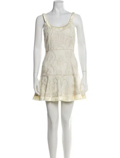 Pre-owned Alexis Linen Mini Dress In White