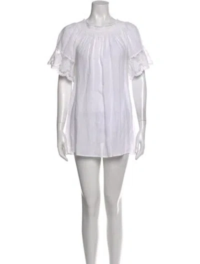 Pre-owned Alexis Linen Mini Dress In White