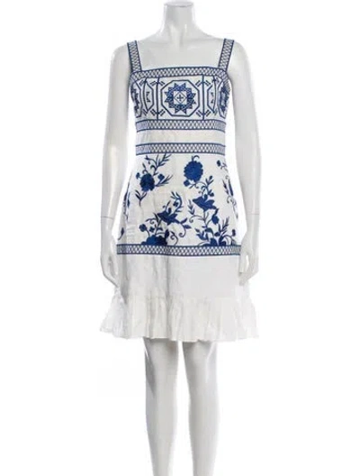 Pre-owned Alexis Linen Mini Dress In White