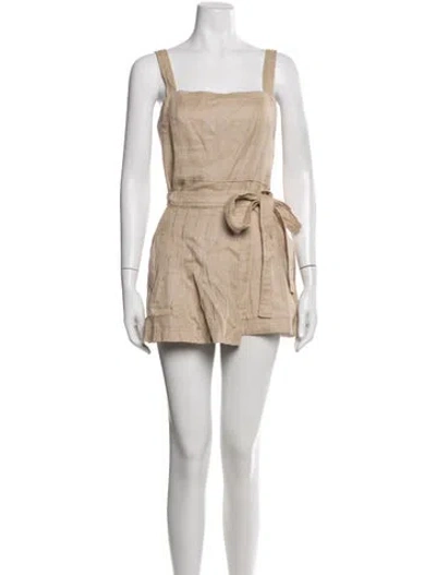 Pre-owned Alexis Linen Mini Dress In Yellow