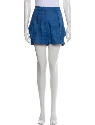Pre-owned Alexis Linen Mini Shorts In Blue
