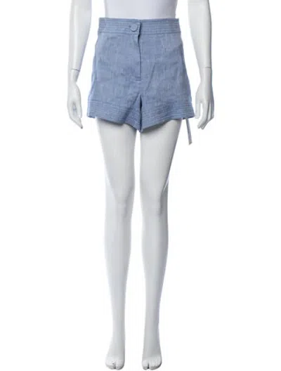 Pre-owned Alexis Linen Mini Shorts In Blue