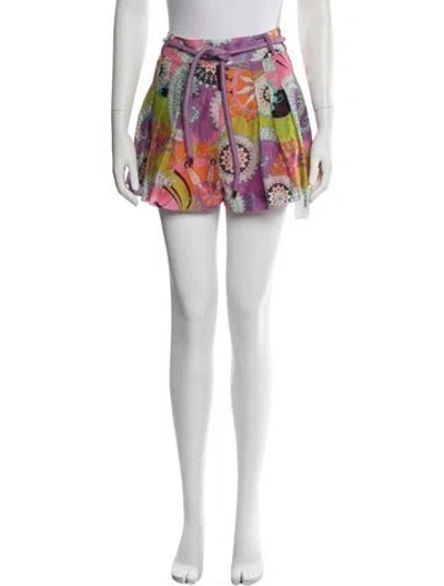 Pre-owned Alexis Linen Mini Shorts In Purple