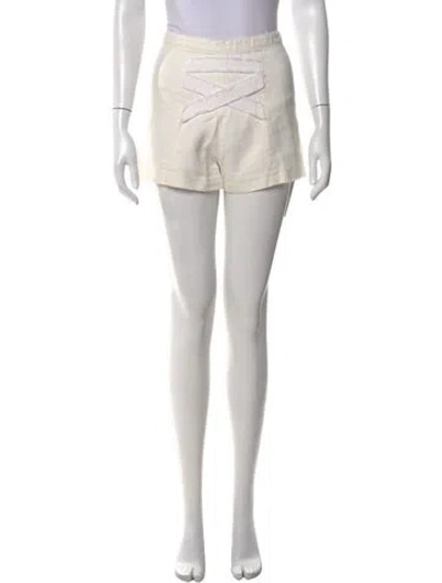Pre-owned Alexis Linen Mini Shorts In White