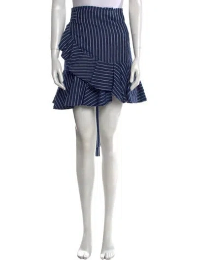 Pre-owned Alexis Linen Mini Skirt In Blue