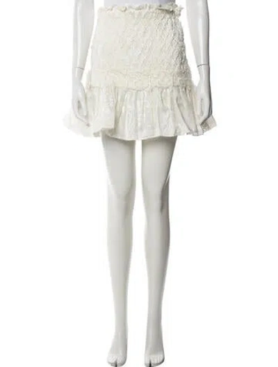 Pre-owned Alexis Linen Mini Skirt In Neutrals