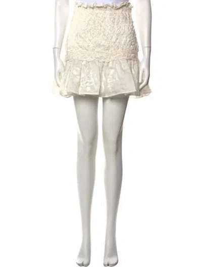 Pre-owned Alexis Linen Mini Skirt In White