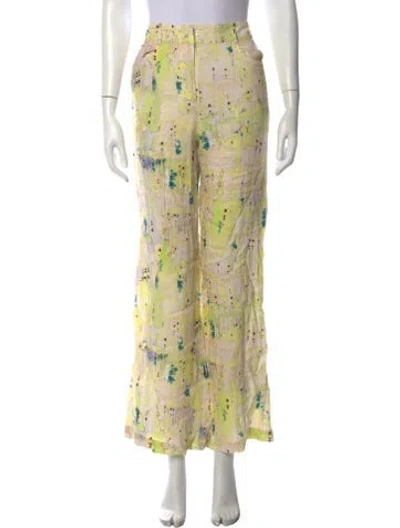 Pre-owned Alexis Linen Wide Leg Pants In Neutrals
