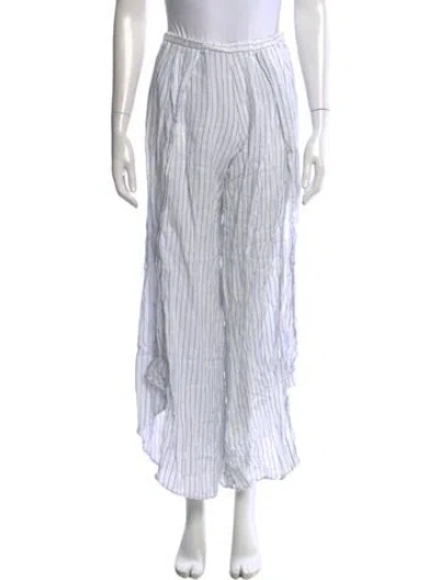 Pre-owned Alexis Linen Wide Leg Pants In White