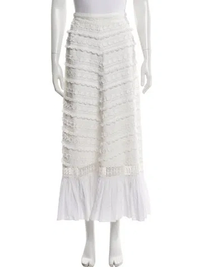 Pre-owned Alexis Long Skirt In White