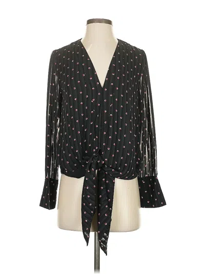 Pre-owned Alexis Long Sleeve Blouse In Black