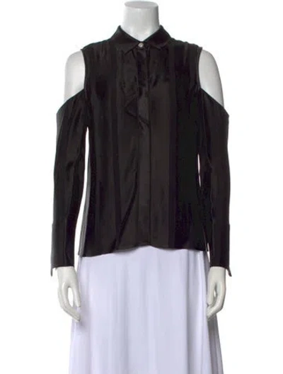 Pre-owned Alexis Long Sleeve Blouse In Black