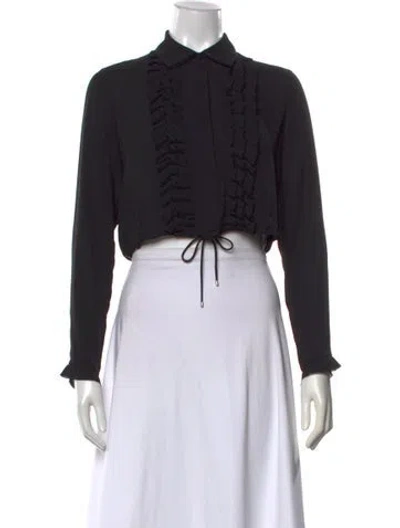 Pre-owned Alexis Long Sleeve Blouse In Black