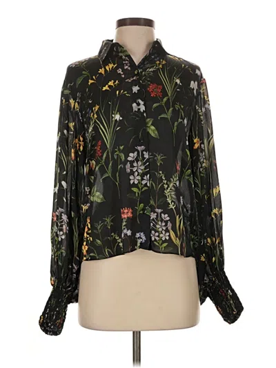 Pre-owned Alexis Long Sleeve Blouse In Black