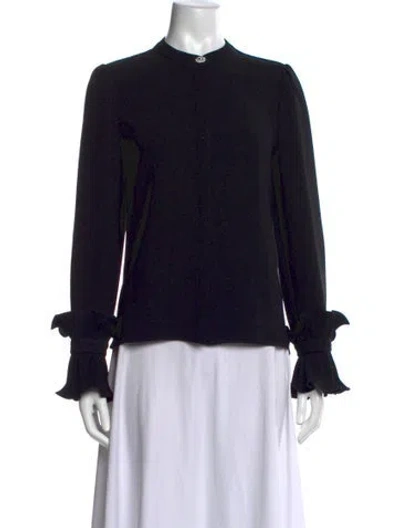 Pre-owned Alexis Long Sleeve Blouse In Black