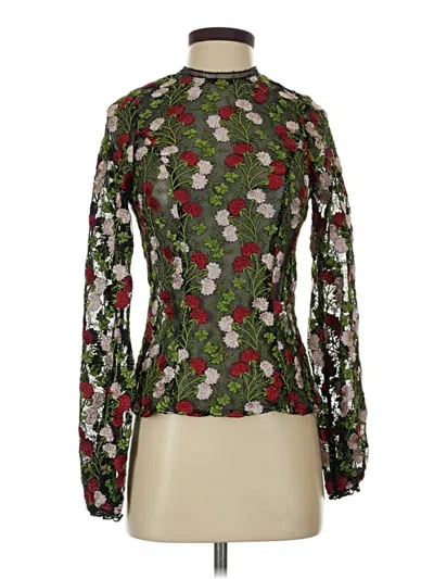 Pre-owned Alexis Long Sleeve Blouse In Green