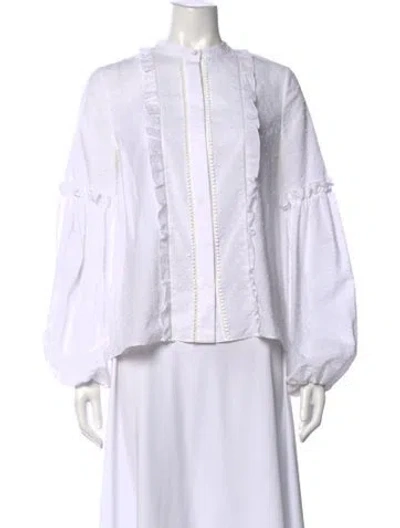Pre-owned Alexis Long Sleeve Blouse In Neutral