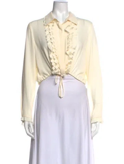 Pre-owned Alexis Long Sleeve Blouse In Neutrals