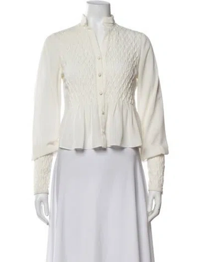 Pre-owned Alexis Long Sleeve Blouse In Neutrals