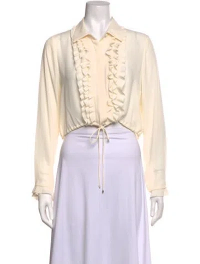Pre-owned Alexis Long Sleeve Blouse In Neutrals