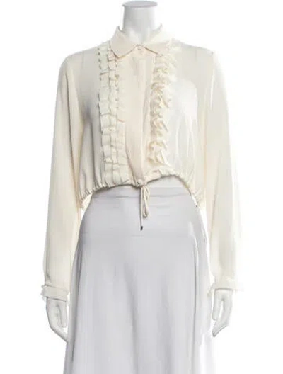 Pre-owned Alexis Long Sleeve Blouse In Neutrals