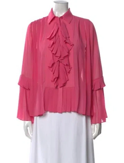 Pre-owned Alexis Long Sleeve Blouse In Pink