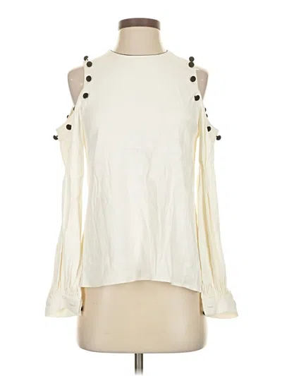 Pre-owned Alexis Long Sleeve Blouse In White