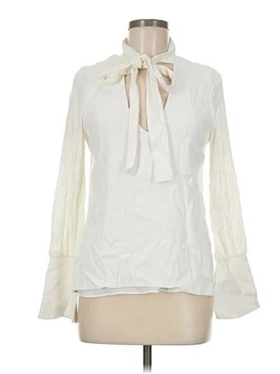 Pre-owned Alexis Long Sleeve Blouse In White