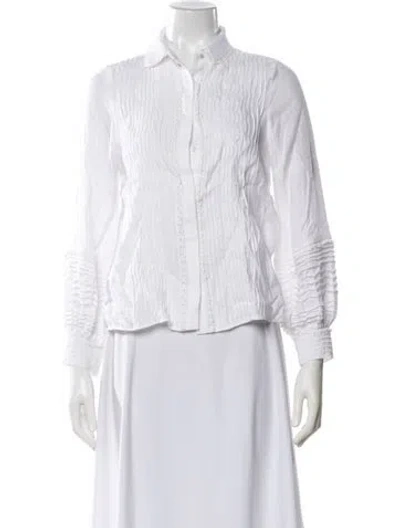 Pre-owned Alexis Long Sleeve Blouse In White