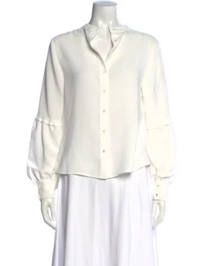 Pre-owned Alexis Long Sleeve Blouse In White