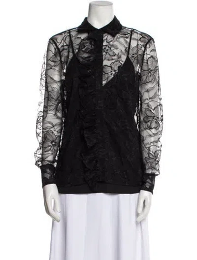 Pre-owned Alexis Long Sleeve Button-up Top W/ Tags In Black