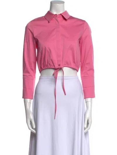 Pre-owned Alexis Long Sleeve Crop Top In Pink