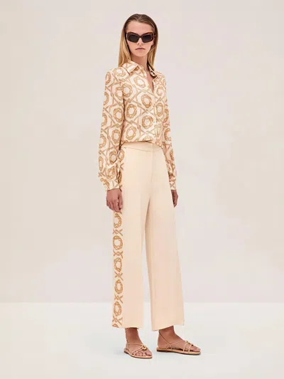 Alexis Luzon Pant In Ivory/orange