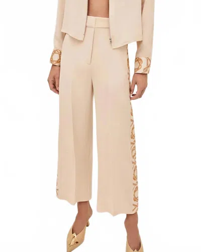 Alexis Luzon Pants In Ivory/orange In Brown
