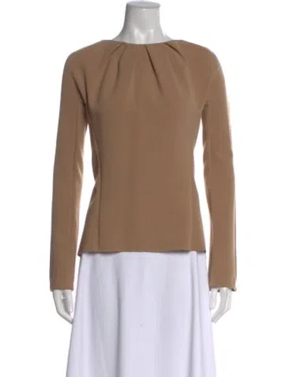 Pre-owned Alexis Mabille Silk Crew Neck Blouse In Neutral